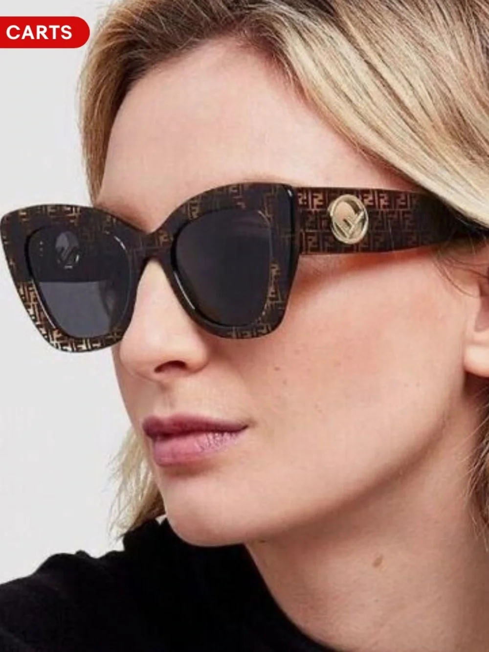 100% Authentic Fendi FF 0327 086 IR Cat-Eye Sunglasses Dark Havana #17
